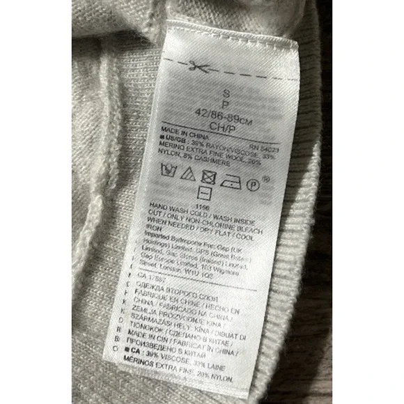 Banana Republic Women's Merino Wool Cashmere Hooded Sweater SZ Small in Oatmeal - Picture 4 of 9